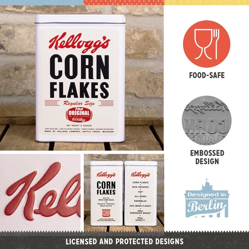 Nostalgic Art Nostalgic-Art Retro storage tin box L, 101.4 oz, Kellogg's â€“ Corn Flakes Retro Package â€“ Gift idea for the kitchen, Official License Product (OLP), large metal cornflakes can, vintage design - Image 2